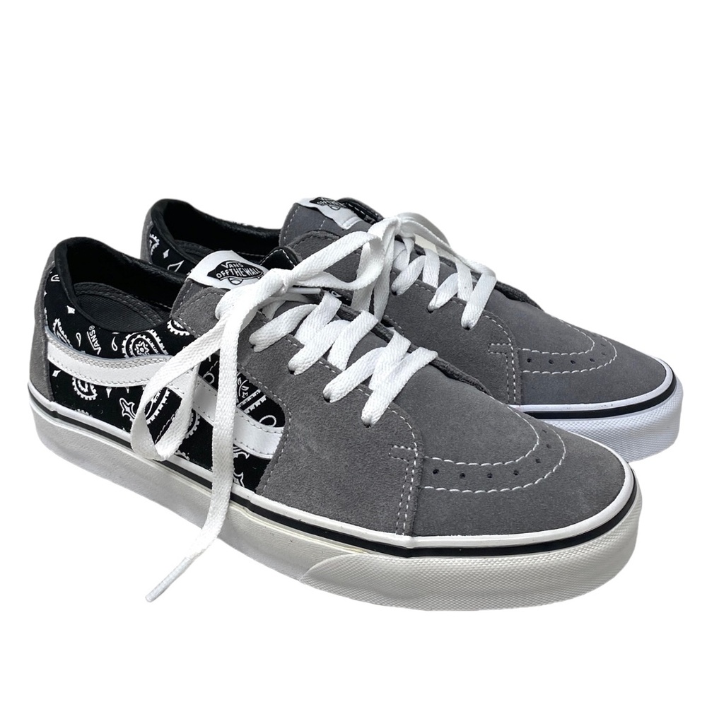VANS Sk8-Low Shoe Suede Casual Paisley Gray Sneakers For Women Skate VN0A5KXDBGJ
